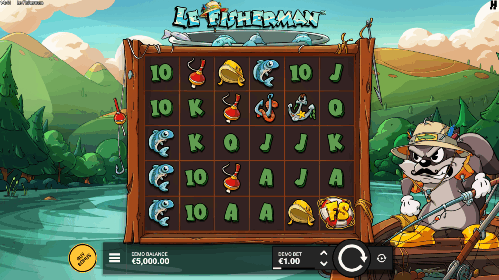 Слот Le Fisherman: базовая игра на сетке 6×5